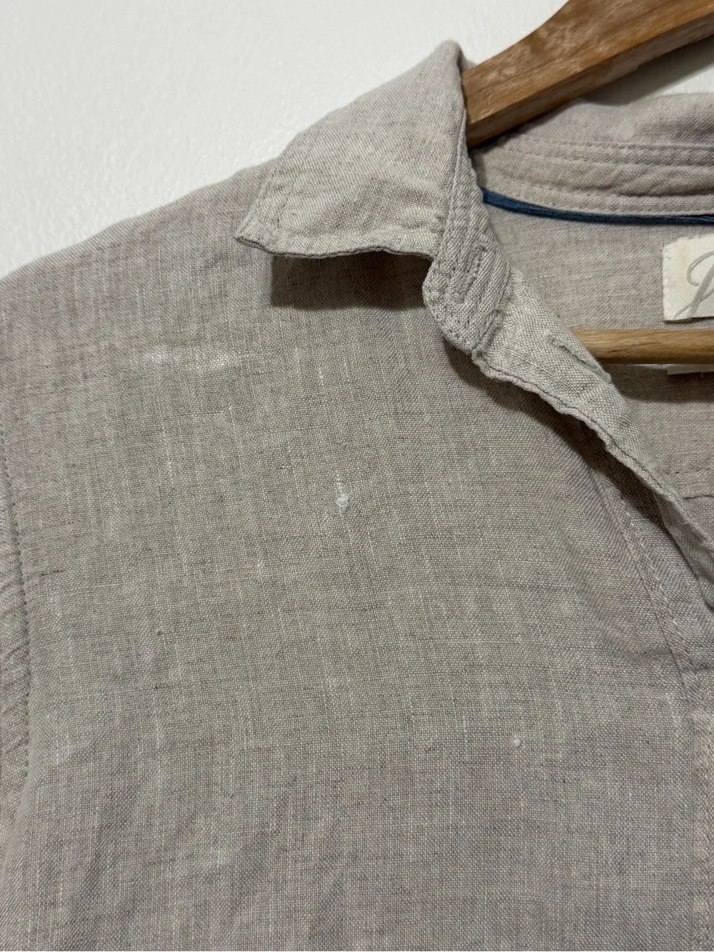 J. CREW Baird McNutt Irish Linen Button Shirt Khaki Coastal Beige Preppy Size 4